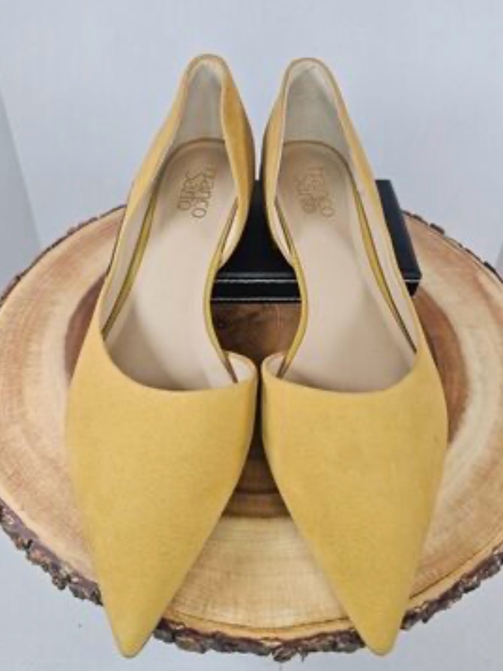 Franco Sarto Yellow Pointed Toe Flats